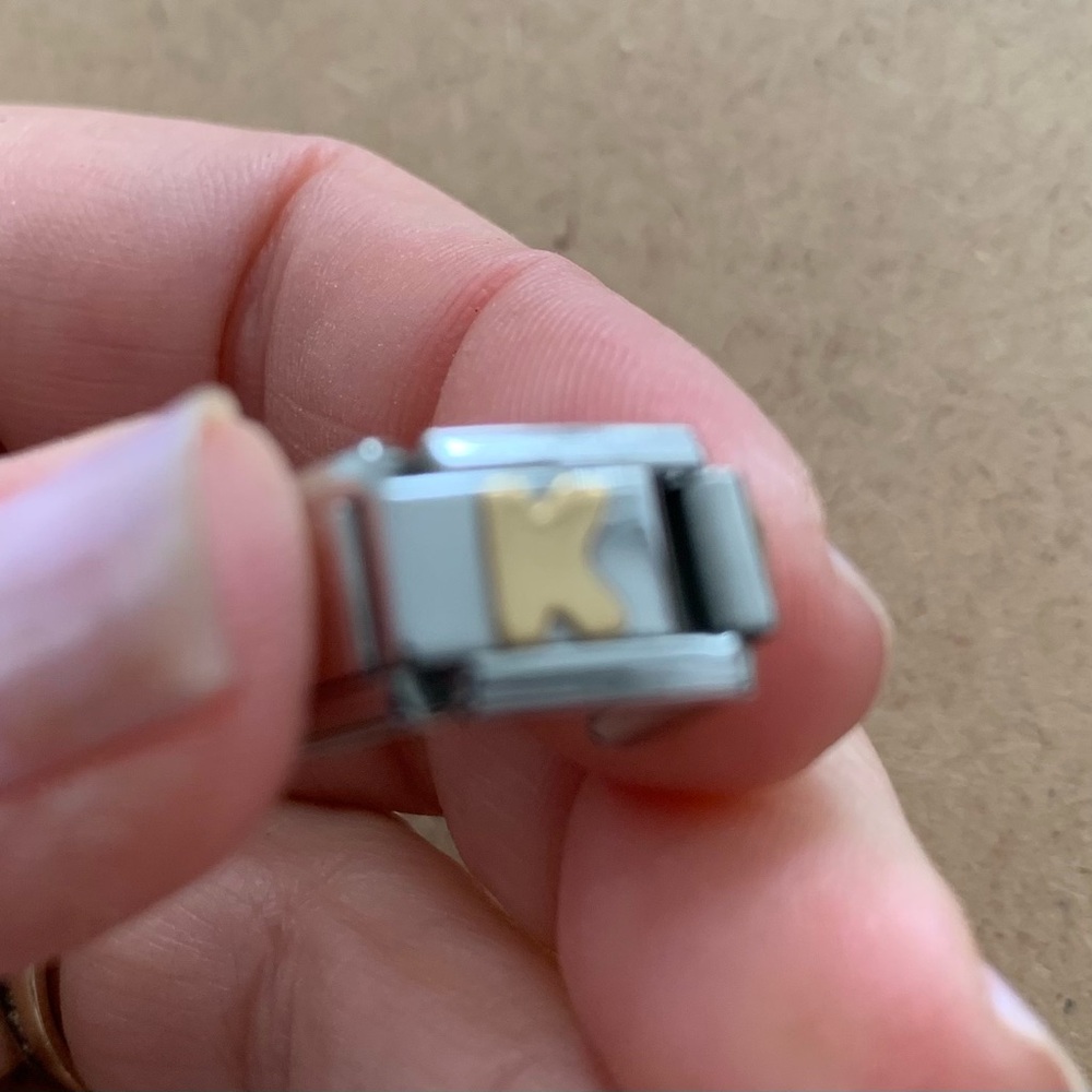 Authentic Nomination 18K K Initial Letter CHARM Composable Classic Link Bracelet